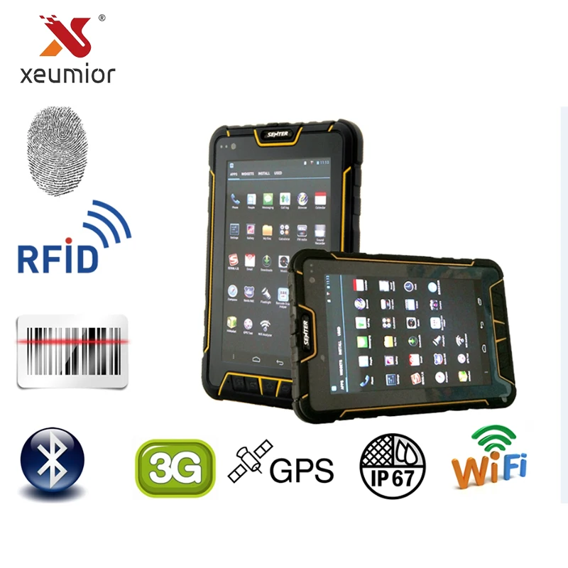 Портативный сканер для считывания отпечатков пальцев 7 дюймов Android UHF HF LF RFID|data