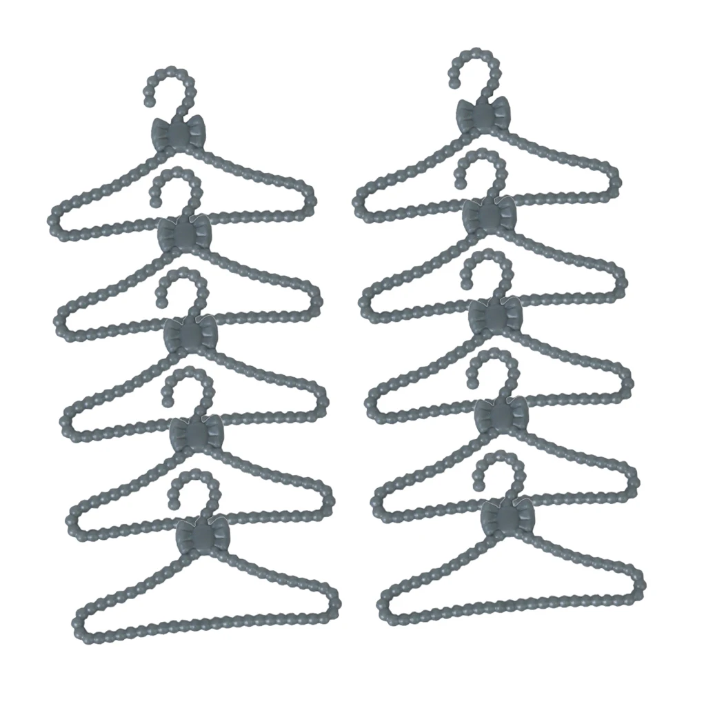 Doll Cute Plastic Clothes Hanger Rack Coat Hanging Dollhouse Wardrobe accessory FOR  size dolls Pack of 12 Pcs