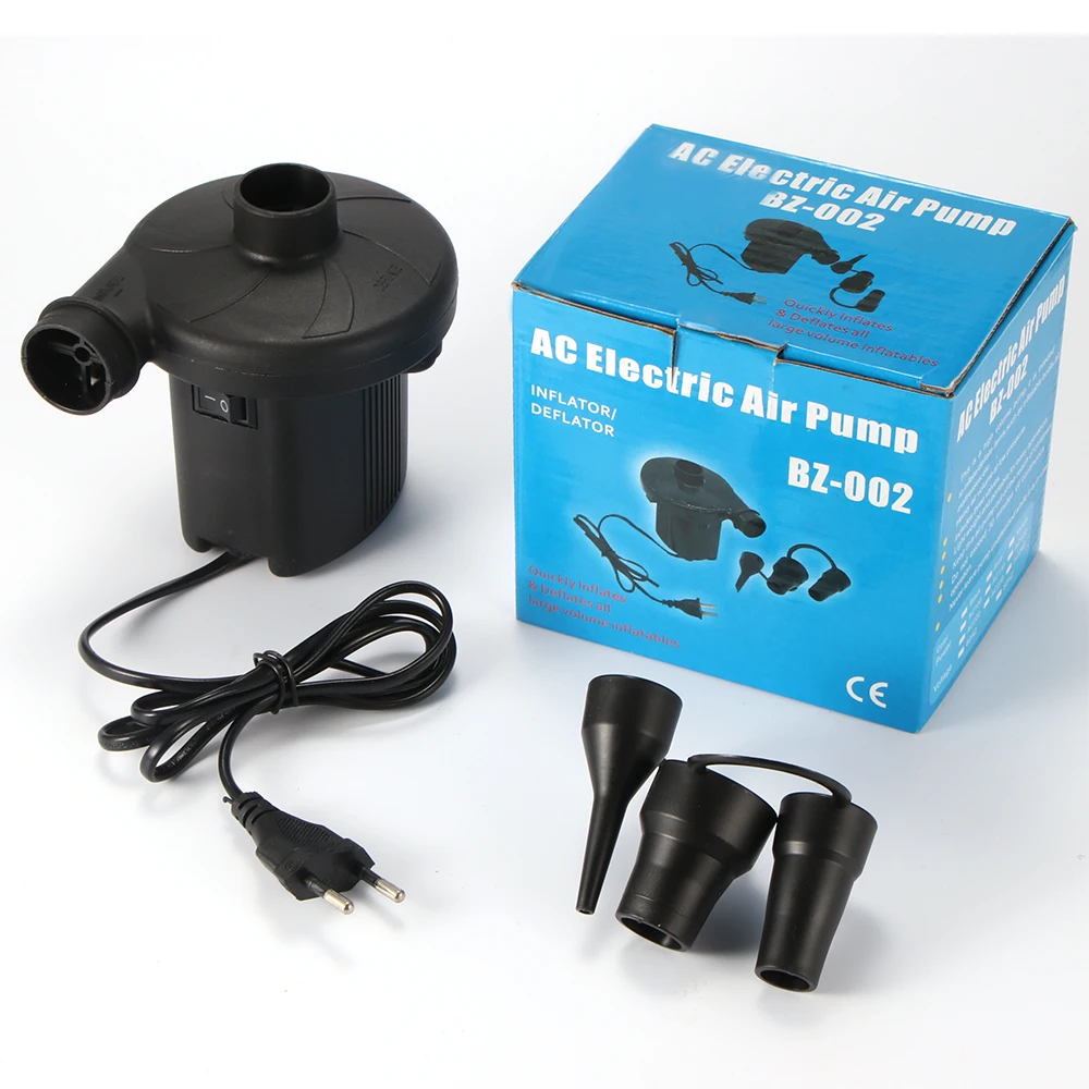

Portable Electric Air Pump Air Bed Mattress Boat Car Auto Air Inflatable Pump For Camping Inflator With 3 Nozzles