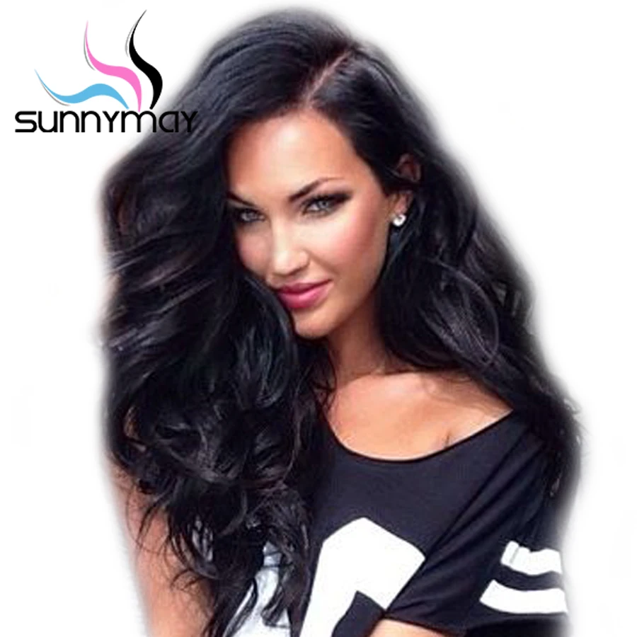 side part wavy human hair wig