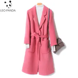 2019 весеннее модное двухстороннее кашемировое пальто для женщин, Осеннее повседневное тонкое плотное теплое шерстяное пальто, 100% чистое