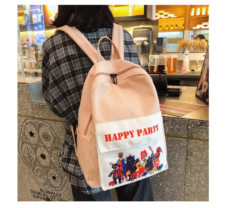 Menghuo Women Backpack Canvas Backpack Cute Printed School Bags Backpack Female Mochila Escolar Girls Backpack for Teenagers New_16