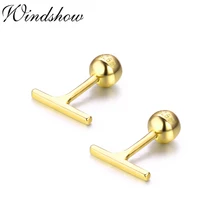 Милые 925 пробы, серебряные, золотые, цветные тонкие серьги-гвоздики GEO с винтом для женщин, девочек, детей, ювелирные изделия для пирсинга Orecchini Aros Aretes