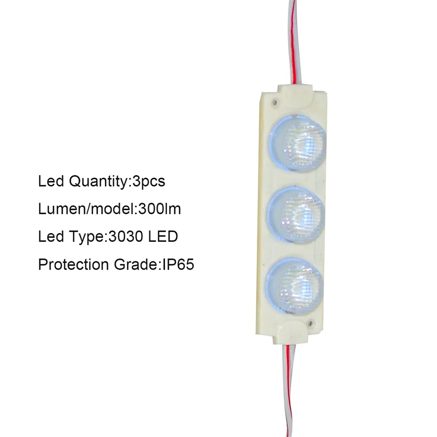 20 шт./лот светодиодный модуль светильник DC12V IP65 Водонепроницаемый 3030 3 светодиода впрыска Модуль 3 Вт/модель для рекламы дизайн светильник Led подсветка