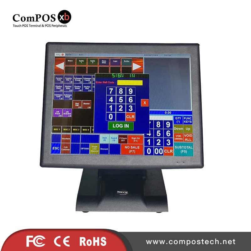 Сенсорная POS система все в одном ПК POS сенсорная система с VFD дисплей клиента на продажу кассовый аппарат с дисплеем