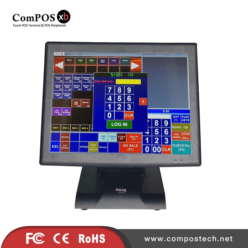 Сенсорная POS система все в одном ПК сенсорная с дисплеем VFD для клиентов на
