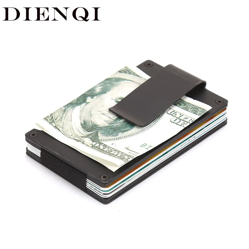 

DIENQI Aluminum Metal Rfid Wallets Men Slim Mini Wallet Purses Money Bag Small Thin Male Minimal Wallet Walet Smartwallet valet