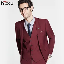 Hxy2017 Брендовые мужские костюмы для свадьбы жениха размера плюс 6XL 3 предмета(куртка+ жилет+ брюки) приталенный повседневный костюм мужской комбинезон