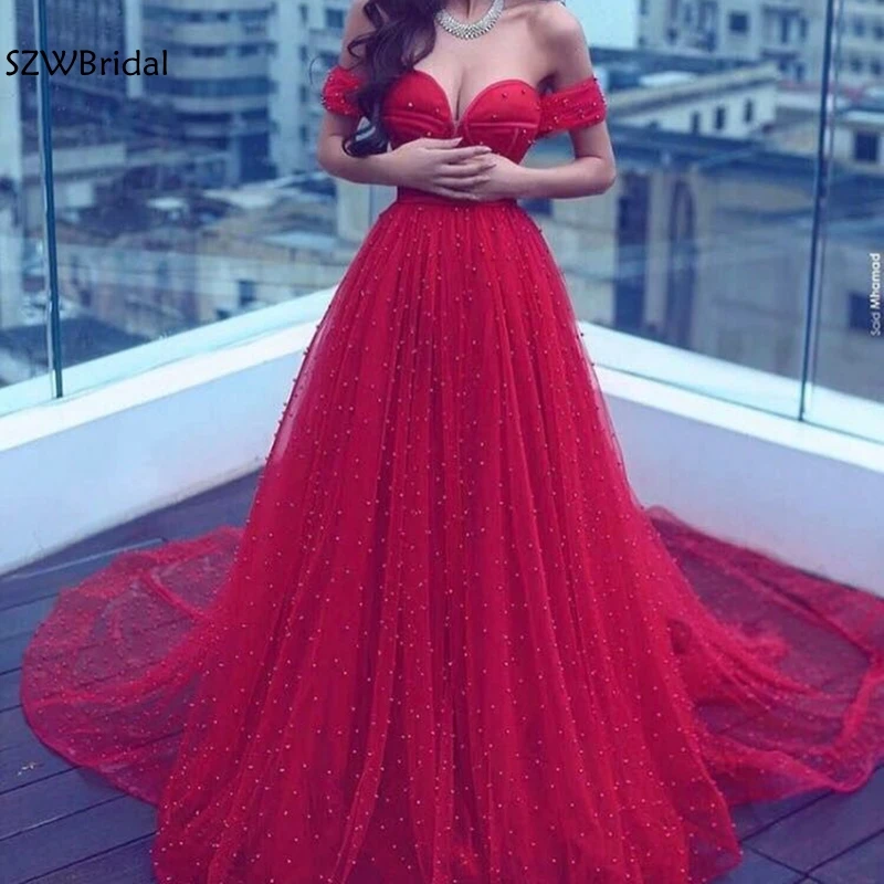 

Ever pretty Off the shoulder A-Line Pearls Evening dress 2019 Vestido longo festa avondjurk Evening gowns long evening dresses