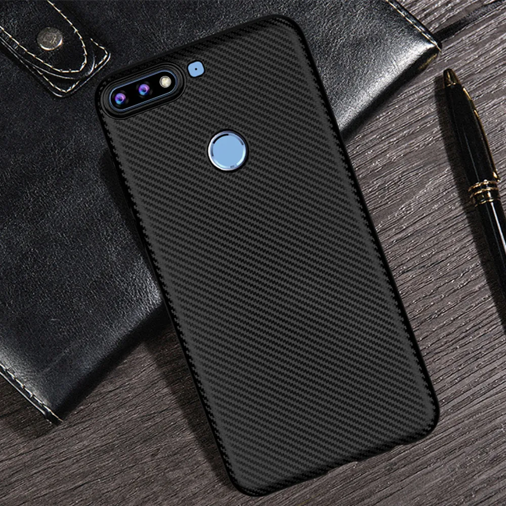 

PDGB for Huawei Honor 8 Smart 8X 7X 6X 5X 5C 8 9 lite 10 9N 9i 6C 7C Pro V9 Play 7 7s Case Slim Soft Silicone Carbon Fiber Cover