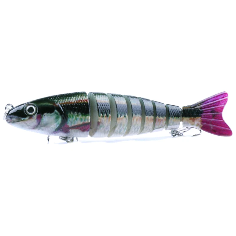 

New HENG JIA Multi-part bionic bait bait cardboard packaging 12.7cm / 18g color: green purple