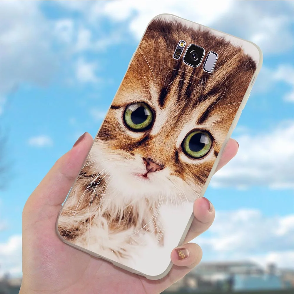 Чехол для телефона с изображением милого кота на Рождество Galaxy Samsung S10e S6 Edge M10 M20 M30