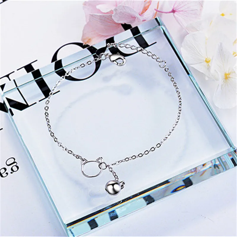 

Excellent workmanship cat and bell with lobster claps silver sterling designer bracelets for women luxury