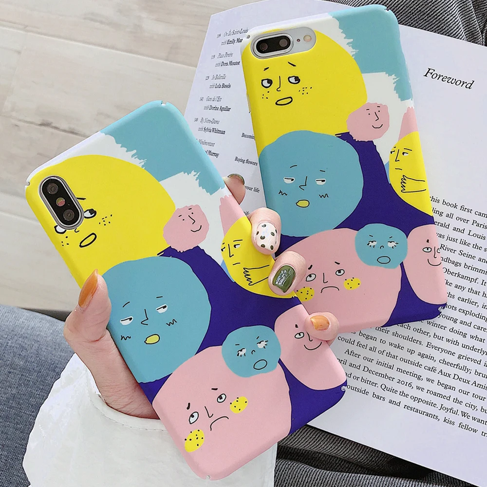 

IKM Colorful PC Full Cover Phone Cases For iPhone XS Max XR XS 6 6S 7 8 Plus X Hard Matte Full Protect Back Cover