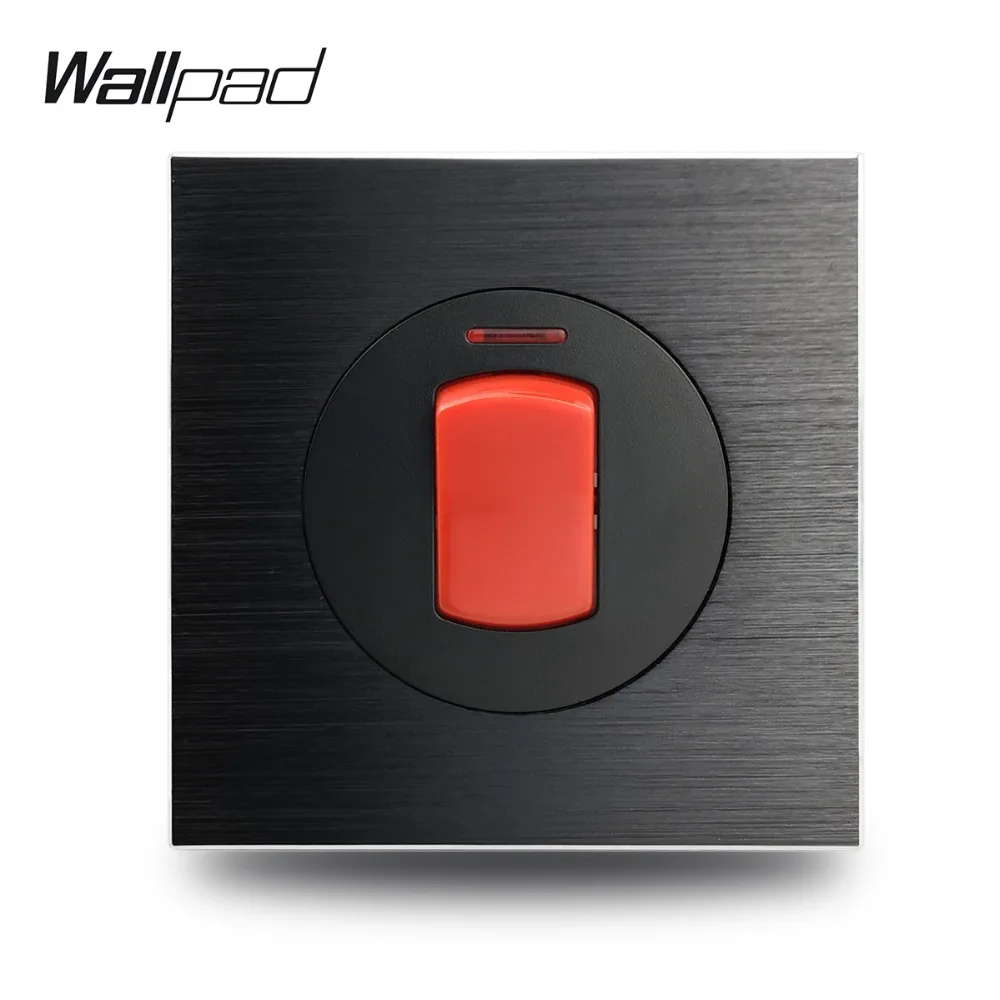 Wallpad L6 20A DP настенный выключатель для водонагревателя черная металлическая