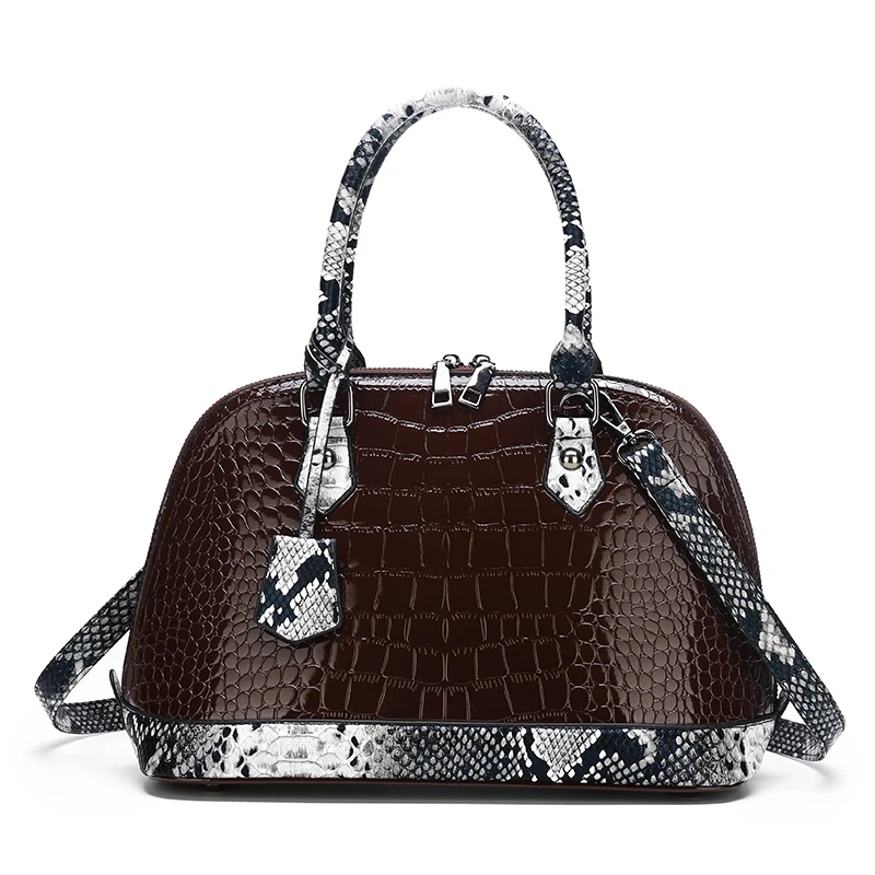 

2019 Fashion Women Leather Crocodile Pattern Handbags luxury Serpentine Crossbody Bag Handbag Designer shoulder Messenger bags