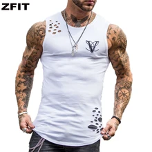 Новинка Мужская майка тренажерные залы майка для разминки, бодибилдинга рубашка без рукавов мужская хлопковая одежда для бега, майка