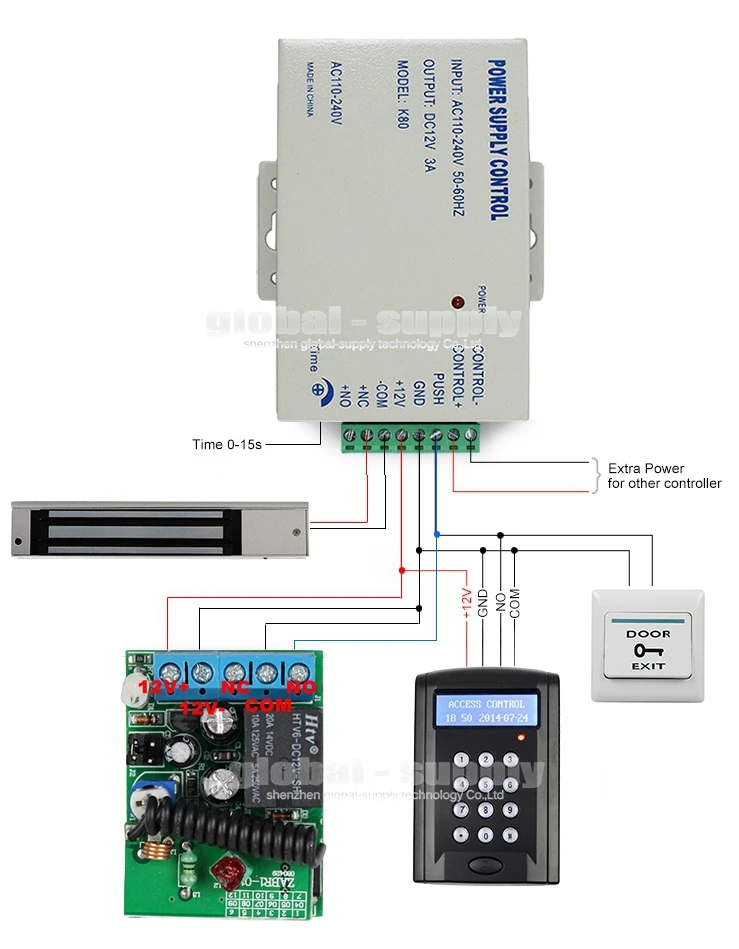 DIYSECUR кнопка дверного звонка lcd 125 кГц RFID считыватель Пароль Клавиатура+ 180 кг магнитный замок система контроля доступа Полный комплект BC200