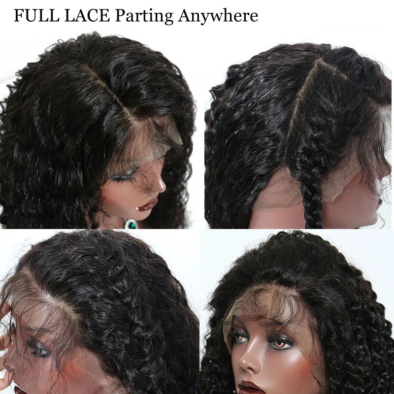 250 densidad 13X6 onda profunda de encaje completo pelucas de cabello humano para mujeres 360 peluca Frontal de encaje negro venvee de cabello Remy brasileño