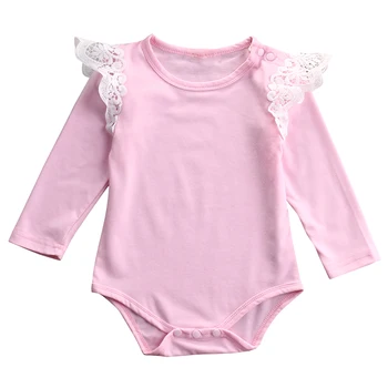 

New Arrival Rompers Baby Gilrs Newborn Cotton Toddler Baby Girl Romper Lace Flying Sleeve Romper Long Sleeve Girl Clothes Outfit