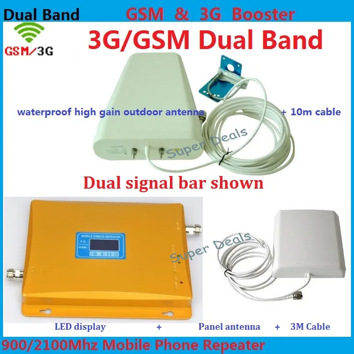 

LCD Booster ! High Gain Dual Band 2G 3G Signal Booster GSM 2G 900 2100 3G SIGNAL Repeater Amplifier lte mobile gsm repeater