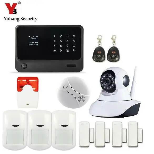 YobangSecurity Touch Keypad Home GSM WIFI Alarm System G90B Android IOS APP Control IP Camera Smoke/PIR/Door Sensor Indoor Siren цена YobangSecurity Touch Keypad Home GSM WIFI Alarm System G90B Android IOS APP Control IP Camera Smoke/PIR/Door Sensor Indoor Siren цены онлайн