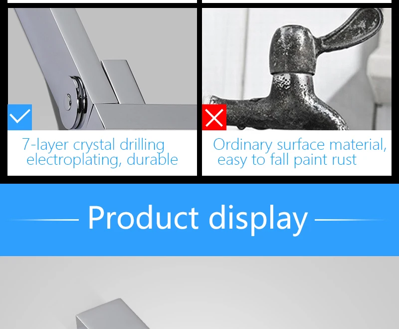 hm 180 Degree Folding Shower Faucets Spout Filler Solid Brass Split-type Bibcocks Basin Faucet Mixer valve Spout & Tap Aerator (8)