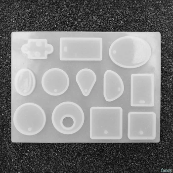 

12 Design Cabochon Silicone Mold Necklace Pendant Jewelry Cake Making Tool DIY Epoxy Resin