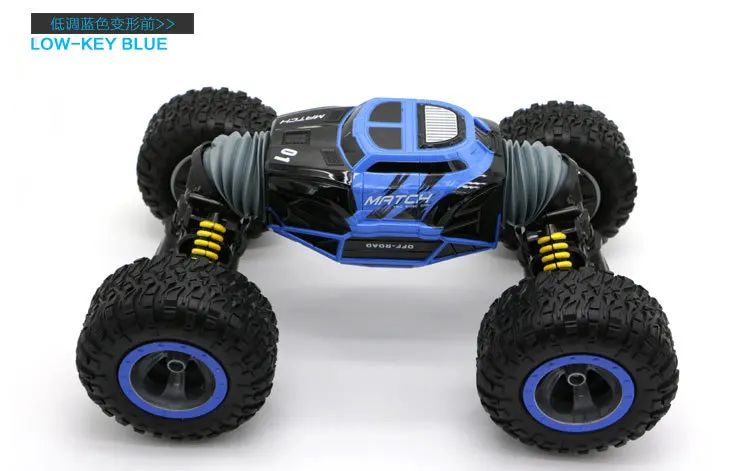 Игрушечная машинка Bigfoot elctric RC 2168 2,4 г 1:10 49 см 20 км/ч 4WD Двусторонняя деформация высокая скорость вездеход переворачивается трюк RC автомобиль - Цвет: Синий