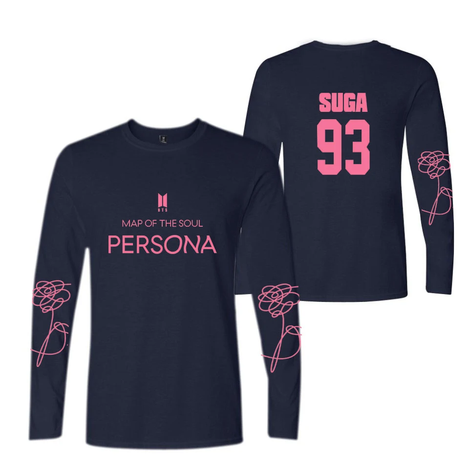 

Map of The Soul Persona Women Long Sleeve Tshirt Spring Harajuku 4Colour Kpop Women's Tshirt BangTanBoys Girl Fans Love Cool Top