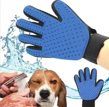 Deshedding Escova Luva Para Animais Gato Suprimentos Luvas Dedo de Luva de Pentear O Cabelo do animal de Estimação Para O Gato Grooming do animal de Estimação de Limpeza