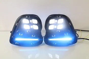 

eOsuns led drl daytime running light for Chevrole cavalier 2016-2017 with yellow turn signals and blue night running light