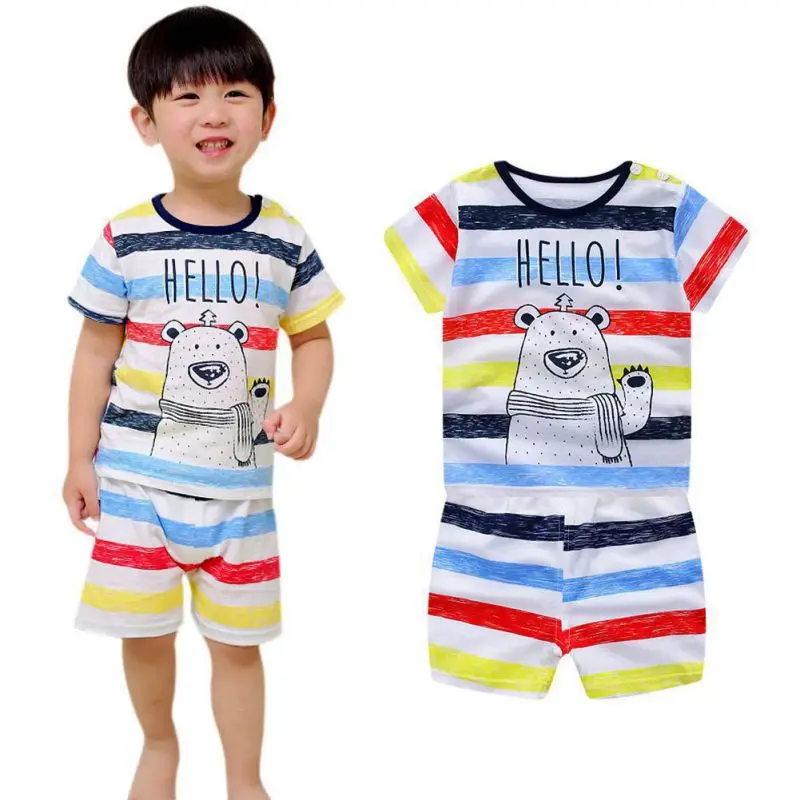

Children clothing cartoon T-shirt + shorts baby boy's suit set Kids short sleeve cotton For 3M-3T Boy 2pcs/set