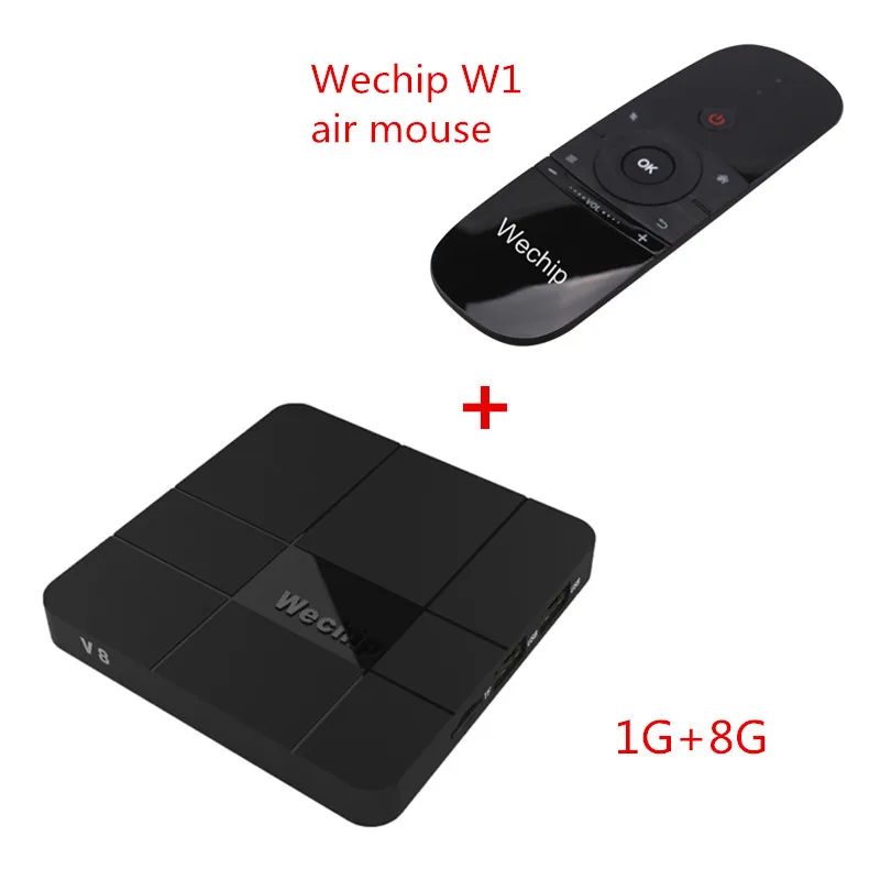 Wechip V8 новейший Amlogic S905W Android BOX 2G/16G Android 7.1.2 tv BOX четырехъядерный 2,4G беспроводной wifi телеприставка pk X96 mini - Цвет: 1G 8G add w1