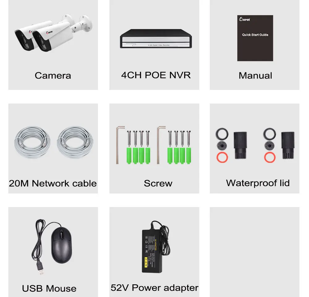 Хранитель H.265 4CH 1080P POE камера комплект с 2-мегапиксельной наружной ip-камерой IP66 P2P Onvif комплект видеонаблюдения для обнаружения движения просмотр приложения - Цвет: Фиолетовый