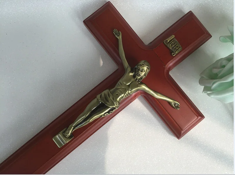 Католический, христианский крест, распятие 29,5*15,5*2,5 см изысканный тик Rood Jesus Cross Figure Jesu lamb of god figures