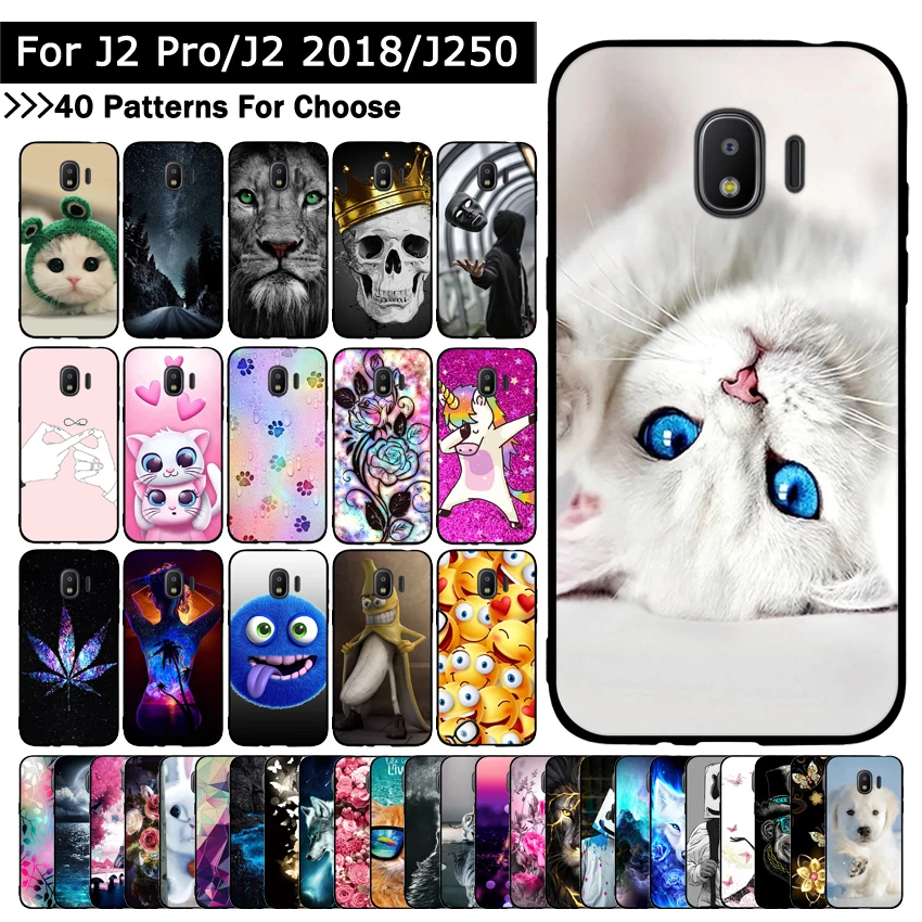 حقيبة لهاتف سامسونج غالاكسي الكبرى رئيس برو/J2 برو 2018/J2 2018/J250 الحيوان القط الطباعة حالات أغطية حماية الهاتف قذائف أكياس
