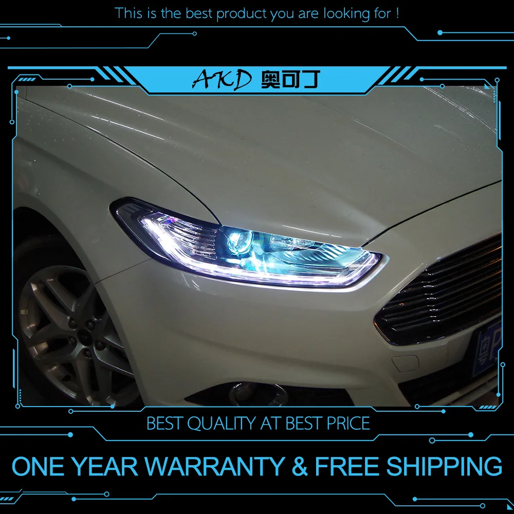 

AKD tuning cars Headlight For Ford Mondeo 2013-2016 Headlights LED DRL Running lights Bi-Xenon Beam Fog lights angel eyes Auto