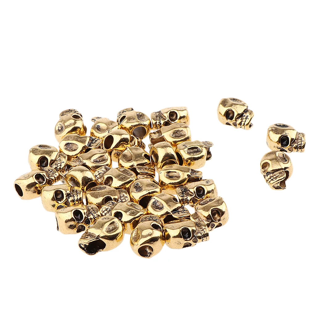 30x Cool Skull Vikings Beads Fashion Hair Decorations Cuffs Clips Accessories for Women Men Braiding Hair Bracelet Necklace DIY