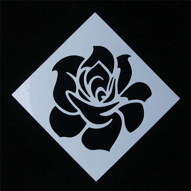 1 Pcs Reusable Classic Rose Flower Shape Airbrush Painting Stencils