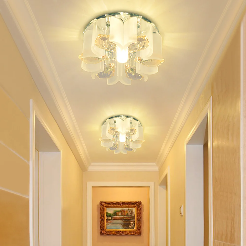 

Led round small crystal spotlight ceiling light 5W embedded TV background hole light aisle lights corridor lights LM4131357