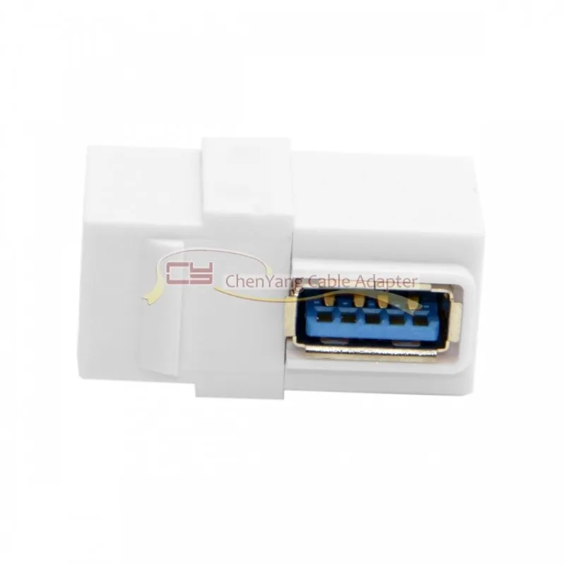 90 Degree Right Angled USB 3.0 A Female to A Female Keystone Coupler Jack Extension Adapter for Wall Plate Panel