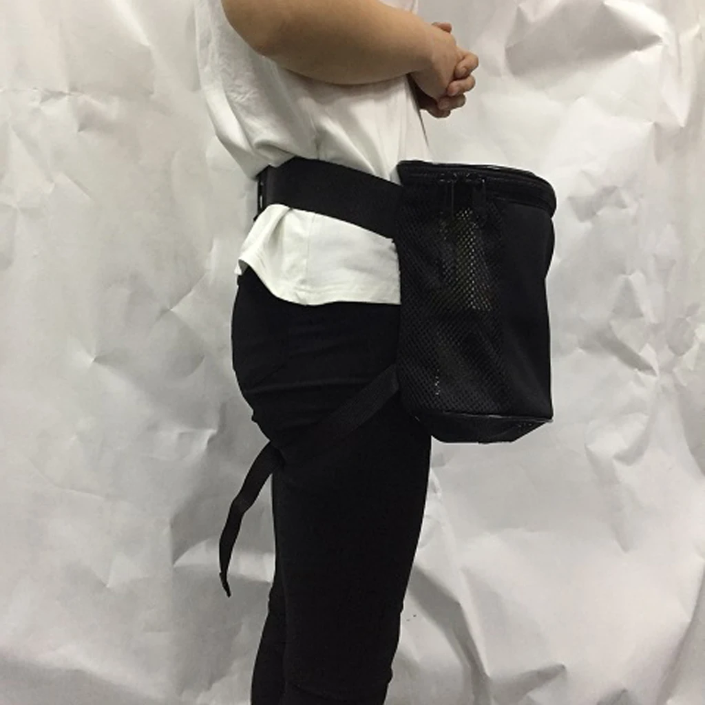 3mm Neoprene Scuba Diving Mesh Bag Pouch Snorkeling Dive Gear Storage Holder Zipper Cylinder Shape with Wrist Thigh Strap