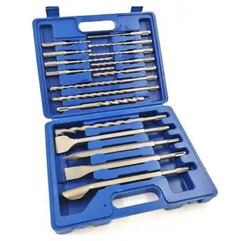 

17 in 1 Durable Metal Electric Hammer Rotary Chisel Twist Drill Kit with Storage Case for Plastic Fiberglass Circuit Board