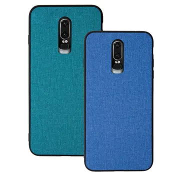

30pcs/lot Jeans Case For Oneplus 6T Denim Canvas Cloth Hard Back Cover For Oneplus 6