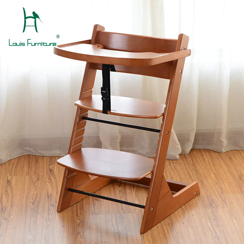 Луи моды обеденные стулья из массива дерева Дети Многофункциональный ребенок ест обучение в письменной форме простой бытовой
