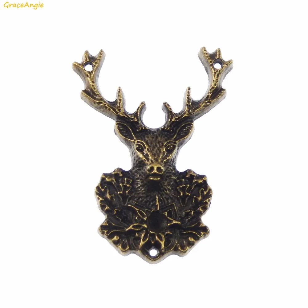 

GraceAngie 3PCS/pack Vintage Style Elk Shape Deer Antique Bronze Earring Necklace Pendant Charms Handmade Jewelry Accessories
