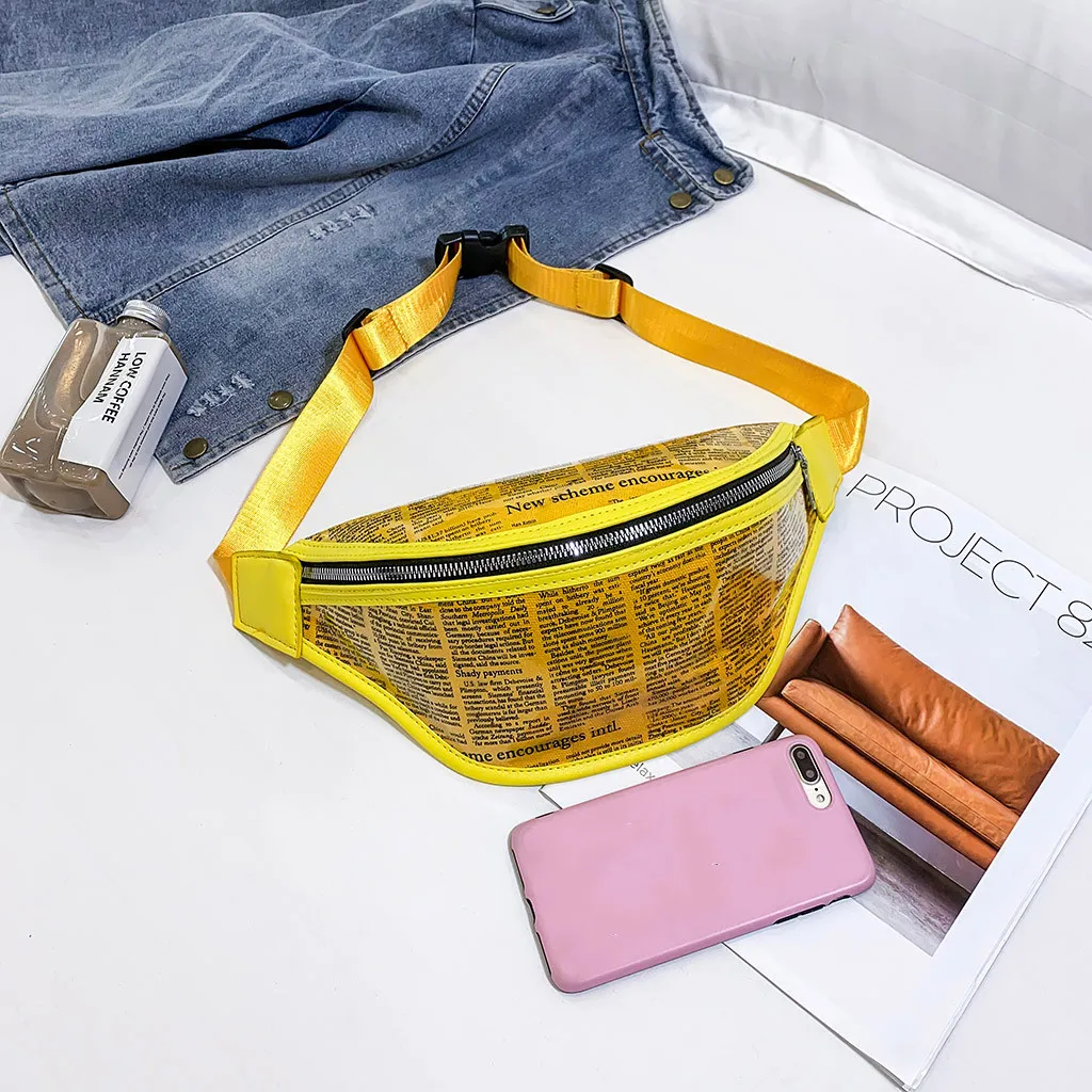 Женская поясная сумка на груди модная прозрачная газетная сумка с карманом нейтральная уличная водонепроницаемая сумка формы «банан» Heuptas