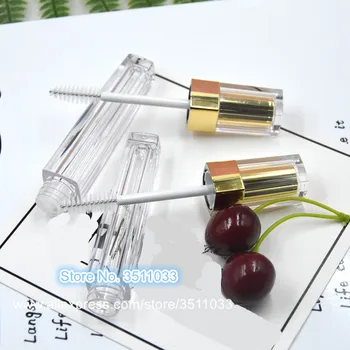 

30PCS 50PCS High Class Empty Mascara Tube Plastic Transparent with Gold Cap Eyelashes Cream Storage Bottle Square Mascara Tube