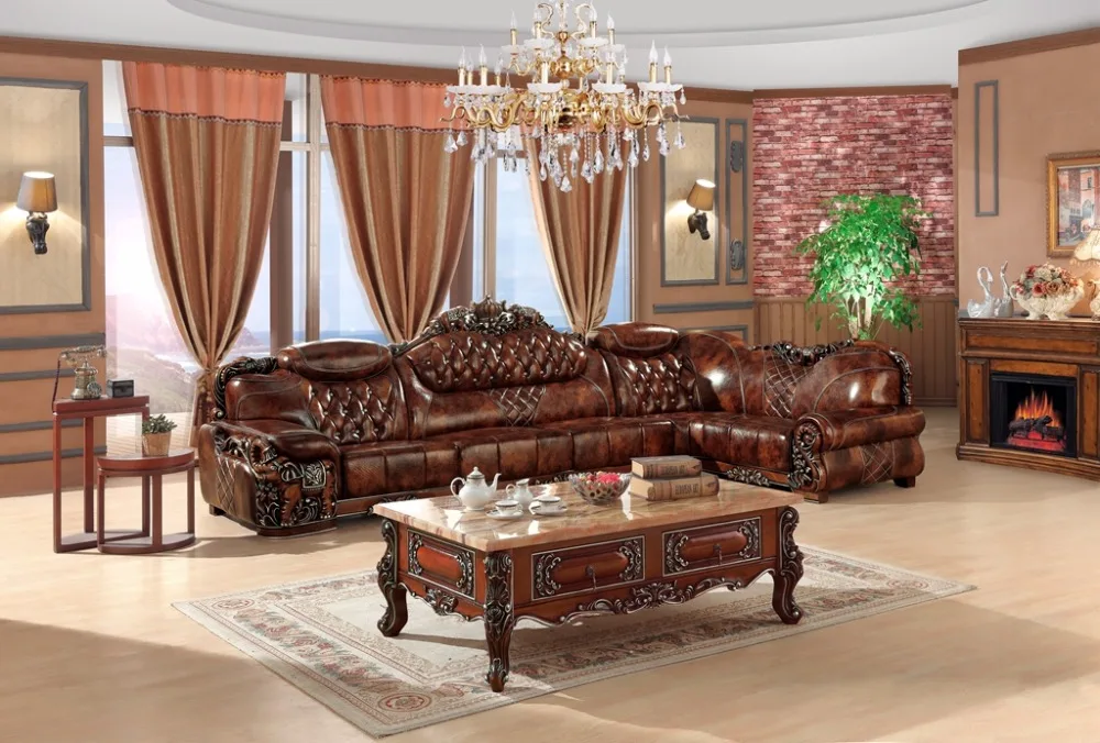 Europese lederen sofa set woonkamer sofa China houten frame L vorm ... Europese lederen sofa set woonkamer sofa China houten frame L vorm ...